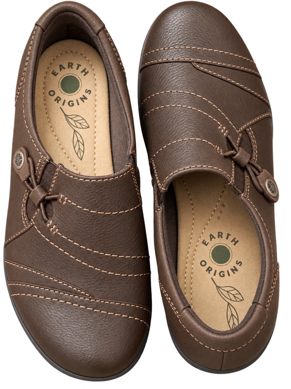 Earth Origins Women’s Brown Comfort Slip-On Shoes Size 7